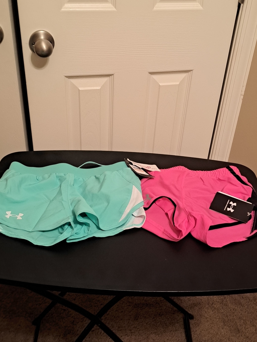 Under Armour Girls' Running Shorts - Mint & Bright Pink 2pc bundle. NWT &NWOT